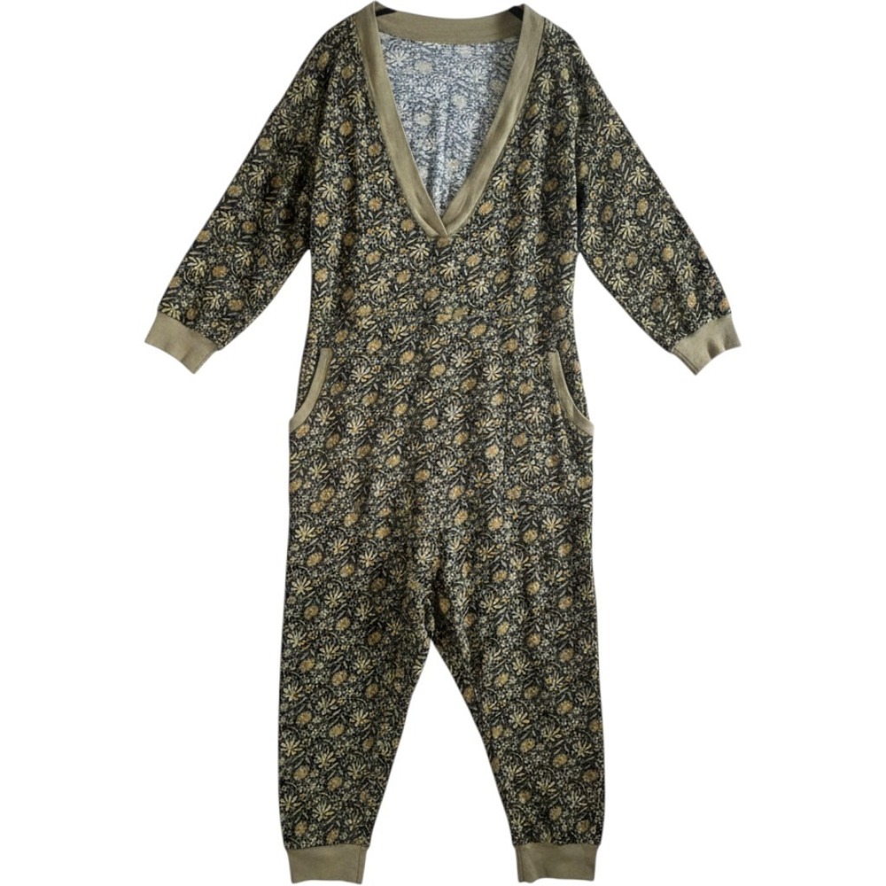 Natural Life Floral Harem Jumpsuit L Dark Cottagecore Goblincore